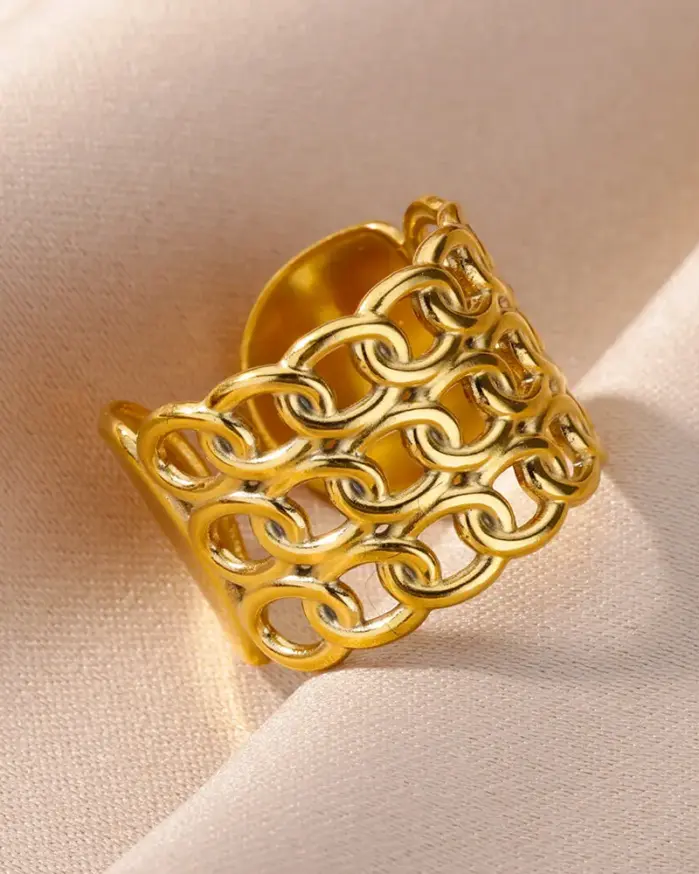Anillos de acero inoxidable 316L para mujer, Color dorado, nunca se decolora, anillos clásicos de lujo, anillos de boda para parejas, joyería, envío gratis 2