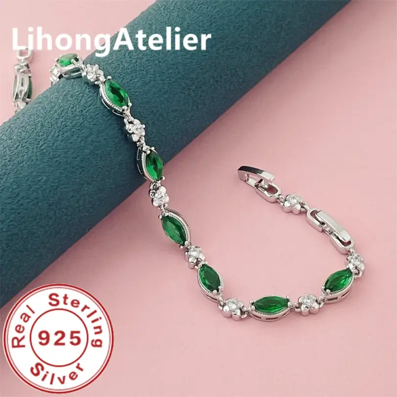 💚 Pulsera "Esmeralda Imperial" – Plata de Ley .925 y Circonia Green 4