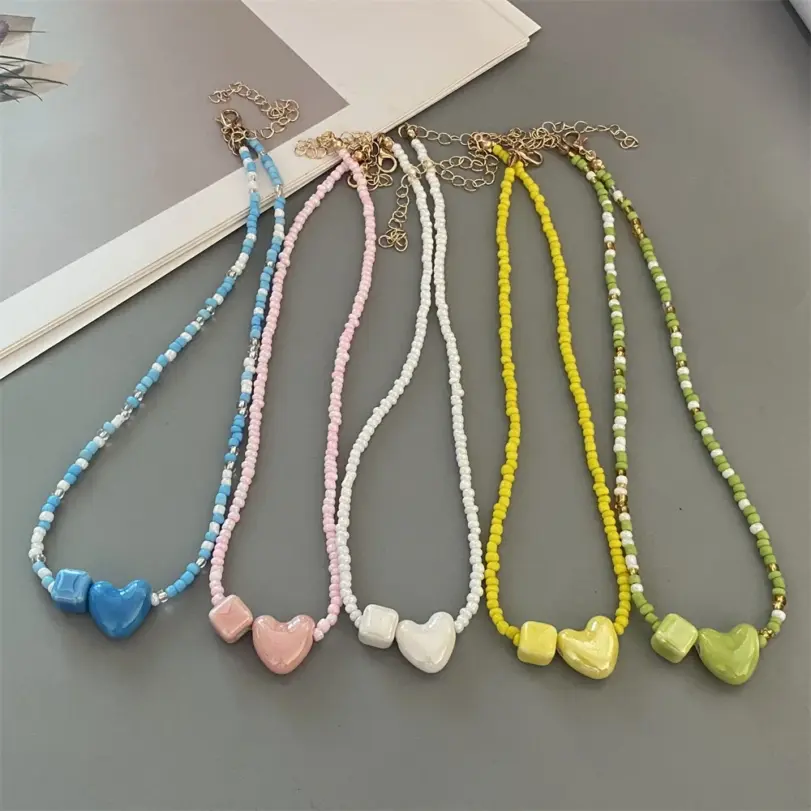 Collar Gargantilla Geométrico Romántico y Lindo para Mujer, Novedoso y Moderno, Regalo, Collar de Cuentas, Joyería de Moda 1