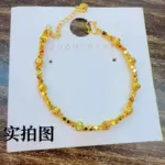 Pulsera de lujo con forma de bola de discoteca para mujer, oro puro 24K 9999, oro real, pulsera de ojo de gato 3