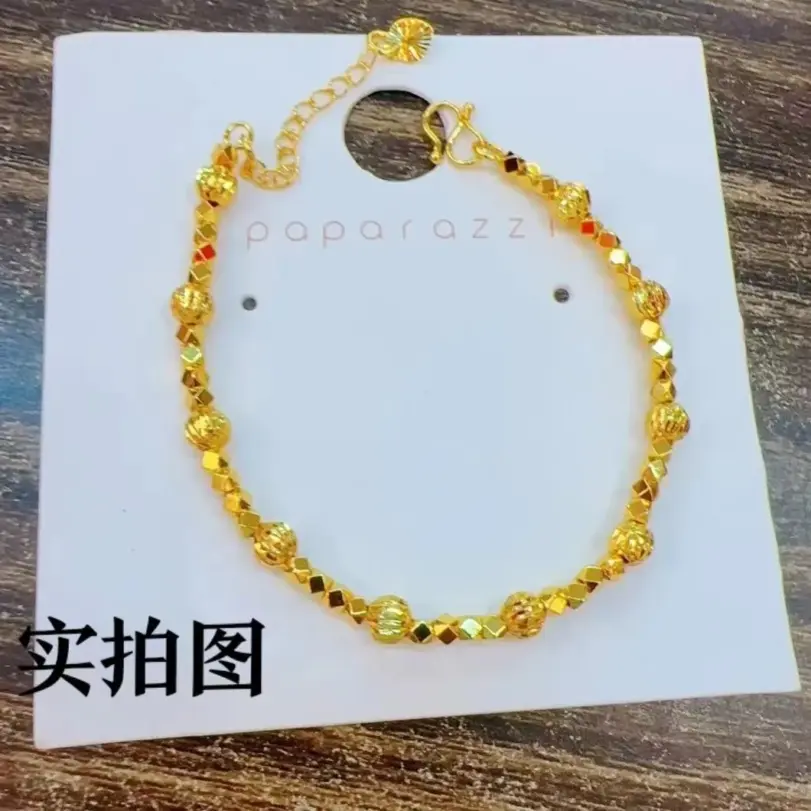 Pulsera de lujo con forma de bola de discoteca para mujer, oro puro 24K 9999, oro real, pulsera de ojo de gato 3