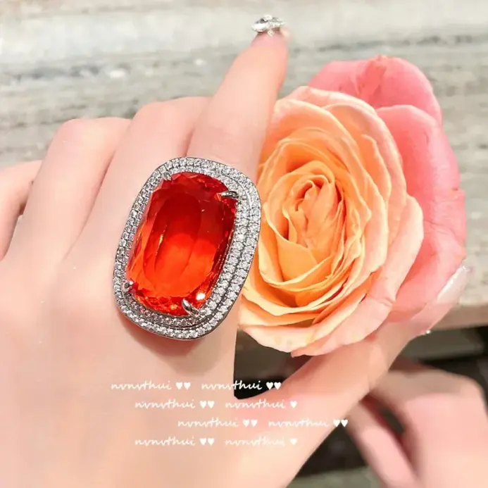 Anillos de boda de circonia con piedras preciosas grandes de 12 quilates para mujer, joyería de fiesta de compromiso de moda moderna brillante de Plata de Ley 925 de lujo 1