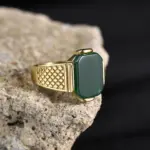 R3351g Anillo de joyería con piedras preciosas de acero inoxidable vintage de alta calidad para hombre 3