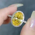 5CT 9*11mm anillo de Halo de diamante de alto carbono de corte ovalado para mujer 100% Plata 925 brillante compromiso boda banda joyería fina 5