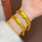 Pulsera de látigo de tres caballos con tablero de León antiguo para hombre, oro puro de lujo 24K 9999, cadena cubana de jefe esmerilada de cara ancha 2