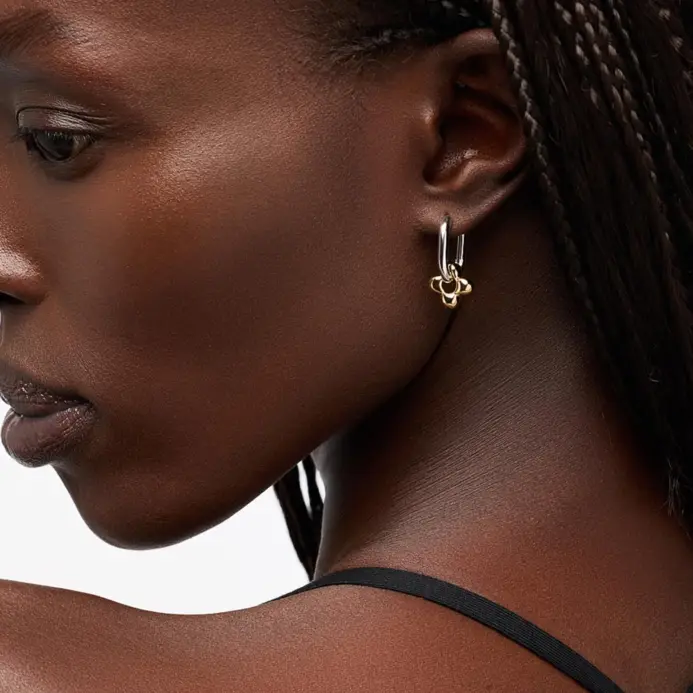 DPLAOPA-pendientes de aro de flor para mujer, de Plata de Ley 925, dos círculos irregulares, joyería de regalo fina y bonita de lujo 2025 2
