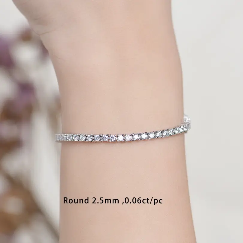Kuololit Lab Grown Diamonds Pulseras para Mujeres Hombres 14K 10K 585 Pulsera de Tenis de Oro Sólido Compromiso Clásico Navidad 5