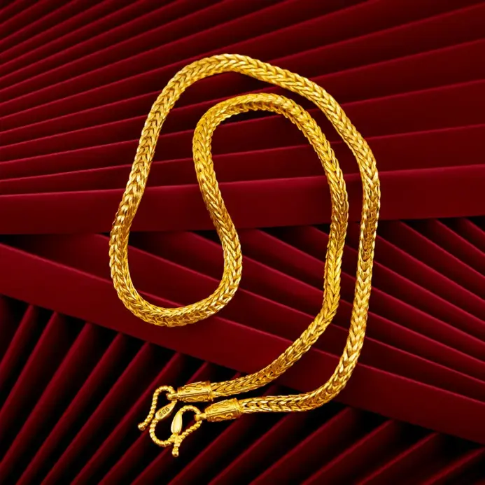 Collar Original de oro de 18k para mujer y hombre, pulsera de lujo que no se decolora, joyería de alta calidad para fiesta, bisutería de boda 1
