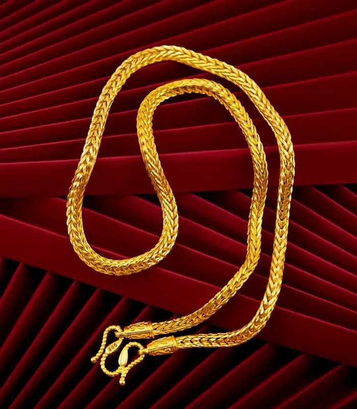 Collar Original de oro de 18k para mujer y hombre, pulsera de lujo que no se decolora, joyería de alta calidad para fiesta, bisutería de boda 1