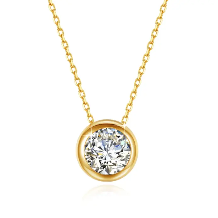 Collar 100% de oro auténtico de 18k con Moisanite 0.5ct D Color VVS1 certificado Dubai AU750 joyería para mujer regalo de boda al por mayor 1