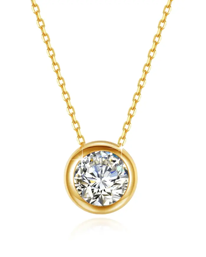 Collar 100% de oro auténtico de 18k con Moisanite 0.5ct D Color VVS1 certificado Dubai AU750 joyería para mujer regalo de boda al por mayor 1