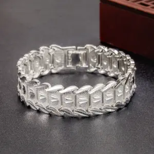 Nueva pulsera ancha de Plata de Ley 925 Original para mujer, joyería de diseñador a la moda, accesorios para fiesta y boda 1