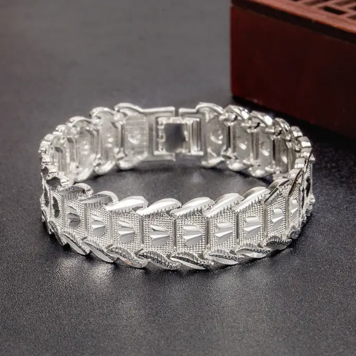 Nueva pulsera ancha de Plata de Ley 925 Original para mujer, joyería de diseñador a la moda, accesorios para fiesta y boda 1