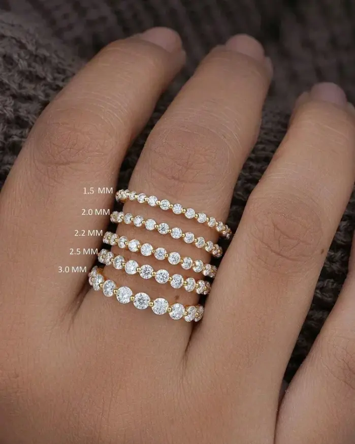 Anillo de cuentas de circón clásico sencillo de Plata de Ley 925 para mujer, joyería fina de alta calidad a la moda de lujo para compromiso y boda 2