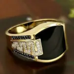 ⬛ Anillo "Dark Mirror Sovereign" – Estilo Retro Étnico Dominante 1