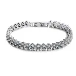 Pulseras de circonia cúbica de cristal para mujer, pulsera de Color plateado, pulsera de terapia magnética para pérdida de peso, joyería para la salud 2