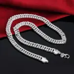 Collares de plata de ley 925 para hombres y mujeres, cadena de 6MM de ancho, joyería de moda, regalo de vacaciones, fiesta de boda, 50-60cm 5