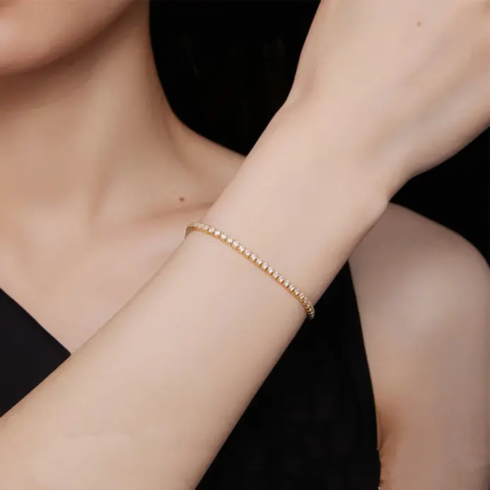 ✨ Pulsera Tennis "Dainty Glow" – Acero Inoxidable y Circonia 2mm 2