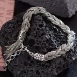 Pulseras de cadena giratoria tejidas a mano de plata de ley S925 para mujeres y hombres, regalos de joyería fina de moda Vintage y de lujo 6