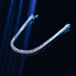 Pulsera de tenis de piedra de moissanita de plata de ley 925, 3- 4mm de ancho, joyería de boda personalizada, venta al por mayor 2