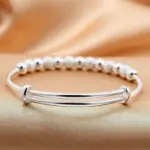 Dijes de joyería de Plata de Ley 925, pulseras de cuentas de lujo, brazaletes bonitos para mujer, joyería de moda para fiesta y boda ajustable 4
