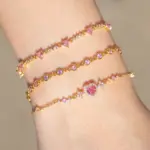 🎀 Pulsera "Pink Bow Dream" – Lazo de Cristal Rosa y Oro 18K 1