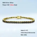 3mm 0.1CT Color degradado negro gris blanco Moissanite diamante pulsera de tenis para hombres mujeres Unisex 925 pulseras de eslabones de plata 7 3mm 0.1CT Color degradado negro gris blanco Moissanite diamante pulsera de tenis para hombres mujeres Unisex 925 pulseras de eslabones de plata 7
