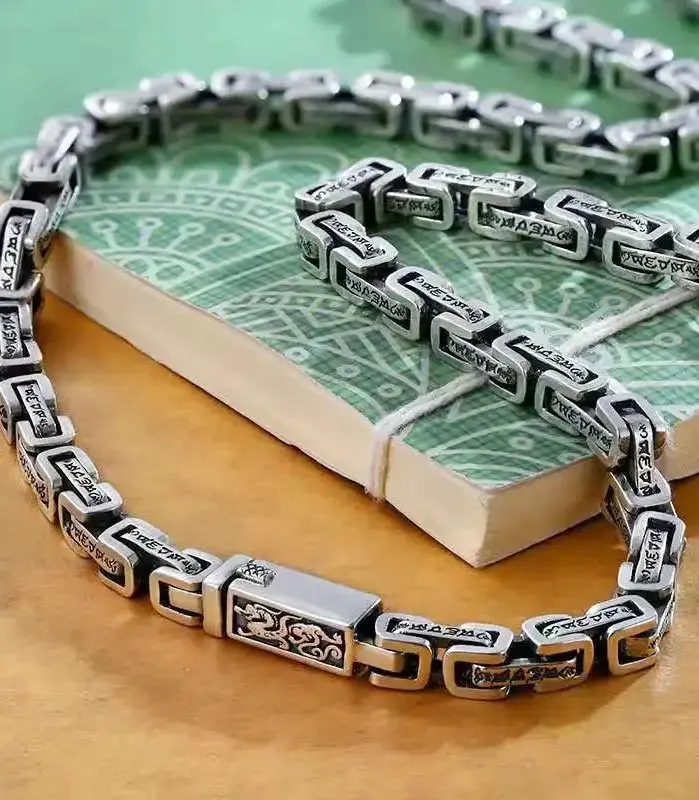 🐉 Conjunto "Dragon Mantra Om" – Amuleto Sagrado Retro 1
