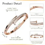 Pulsera Daisini con forma de uña adornada con cristal de primera calidad de Swarovski para mujer, regalo de vacaciones para pareja chapado en oro de 18 quilates 5
