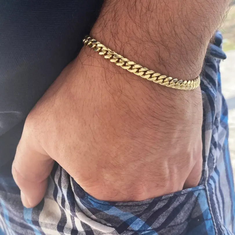 Pulseras hombre de acero inoxidable de alta calidad para mujer y hombre, regalos originales para mujer,cadenas de eslabones cubanos, pulsera de muñeca para pareja, regalos de joyería,pulsera plata,navidad 4