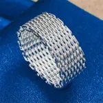 1 pieza de plata de ley 925 6-10 anillo tejido exquisito para hombres y mujeres, joyería de boda de moda, regalos y accesorios 6