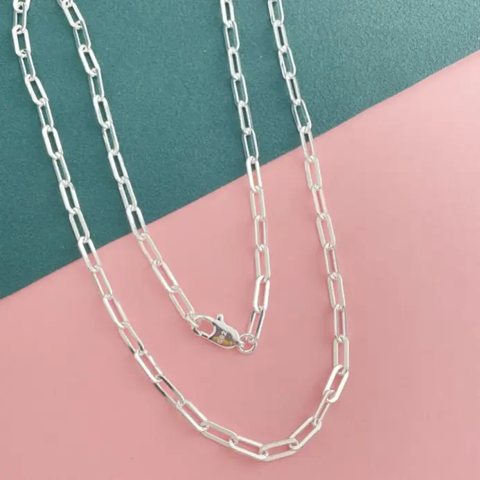 📎 Collar "Andara Geometric" – Plata de Ley .925 Estilo Paperclip 2