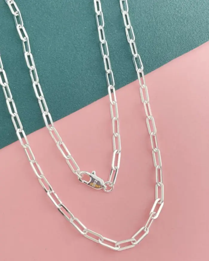 📎 Collar "Andara Geometric" – Plata de Ley .925 Estilo Paperclip 2