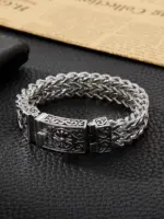 🦾 Pulsera "Titan Double Armor" – Acero de Titanio Dominante 1