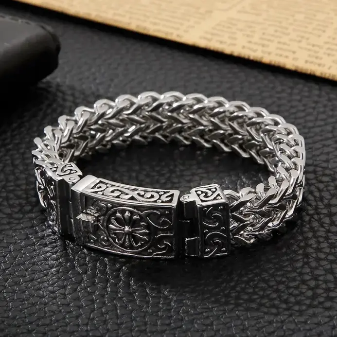 🦾 Pulsera "Titan Double Armor" – Acero de Titanio Dominante 1