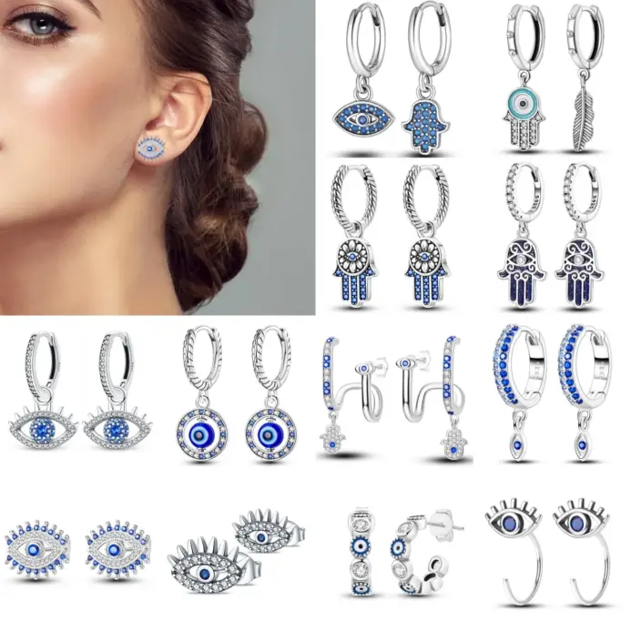 👁️ Pendientes "Azure Guardian" – Plata S925 y Amuleto Ojo Turco 1