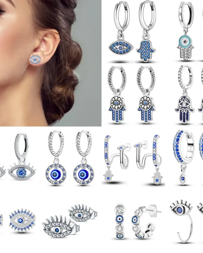 👁️ Pendientes "Azure Guardian" – Plata S925 y Amuleto Ojo Turco 1
