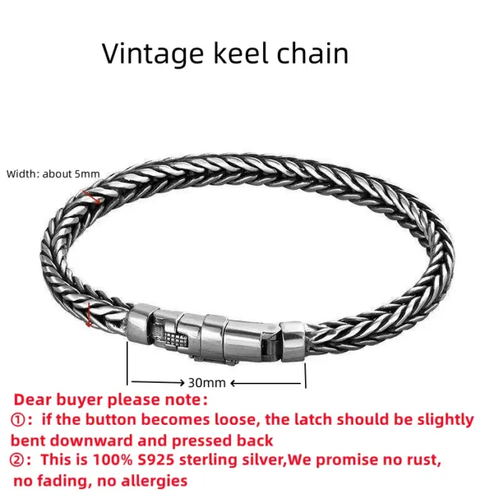 🦾 Pulsera "Argentum Keel S925" – Plata Sólida Hecha a Mano 2