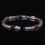 pulsera de tenis de rubí cultivada en laboratorio de BALLET para mujer, brazalete de piedra natal de Plata de Ley 925, pulsera de lujo para fiesta, regalo 2
