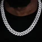 Cadena de eslabones cubanos de circón de 15mm, helado en piedras de diamante simuladas, collar ostentoso de Miami CZ, regalo para ella/lui 3