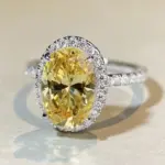 5CT 9*11mm anillo de Halo de diamante de alto carbono de corte ovalado para mujer 100% Plata 925 brillante compromiso boda banda joyería fina 3