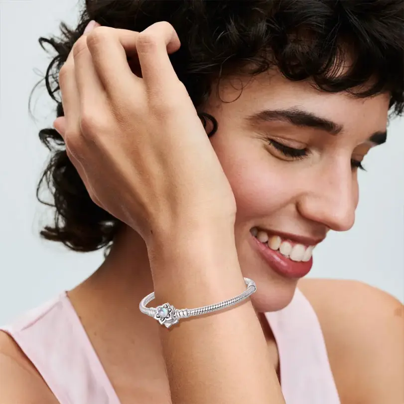 2025 nueva pulsera de plata 925 con plataforma de Buda, pulsera con asiento de loto para dijes originales, joyería de cuentas para mujer, fabricación de joyería DIY, regalo 4