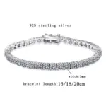 Pulsera de tenis de piedra de moissanita de plata de ley 925, 3- 4mm de ancho, joyería de boda personalizada, venta al por mayor 5