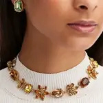 Moda europea americana, collar de circonita de cristal colorido con forma de lágrima brillante de lujo, cadena de clavícula para fiesta y boda 6
