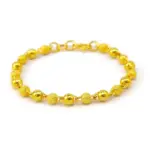 Pulsera de oro de 24k para mujer, brazalete chapado de cuentas de Buda de 6MM, joyería de boda, regalos 6