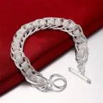 Pulsera fina de Plata de Ley 925 con cadena bonita y Noble para mujer y hombre, dijes, regalo de fiesta, joyería de moda para boda, modelo novedoso 6