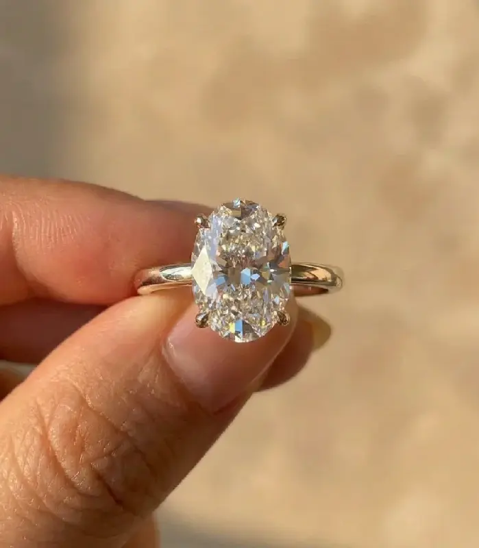 Anillos de Plata de Ley 925 con Circonita Cúbica Ovalada para Mujer, Anillos Sencillos y Clásicos para Boda, Compromiso, Promesa, Accesorios de Joyería Eterna 2
