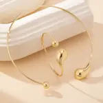 Conjunto de Collar de pulsera para mujeres y niñas, estilo Simple, personalidad, grandes gotas de agua, regalo de fiesta, joyería de moda OL DS058 4