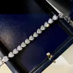 Pulsera de diamantes de laboratorio con corte de corazón de 7mm, 100% Plata de Ley 925 auténtica, brazaletes de compromiso para boda, joyería para mujer 4