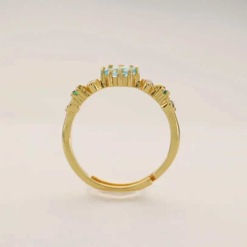 Anillo de plata de ley S925 para mujer: circón de arte brillante con incrustaciones, chapado en oro de 18 quilates, joyería de regalo elegante 4
